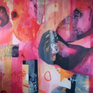 Et andet sted 2. Akryl på lærred. 100 x 100 cm